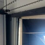 Before - Commercial Garage Door Track Realignment and Operational Repair